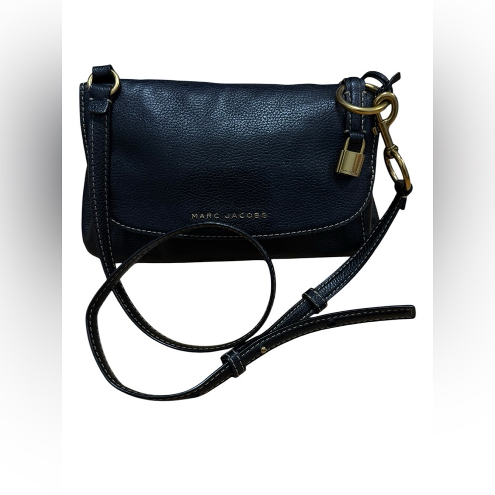 Marc Jacobs Black Shoulder Bag with Gold Accents